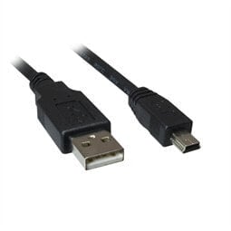 Sharkoon 4044951015559 - 0.5 m - USB A - Mini-USB B - USB 2.0 - Male/Male - Black