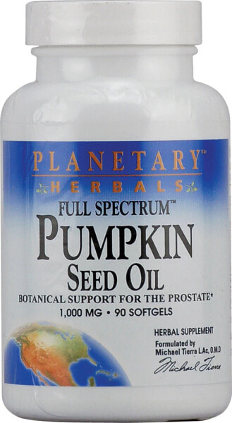 Planetary Herbals Full Spectrum Pumpkin Seed Oil Описание масла из семян 1000 мг 90 гелевых капсул
