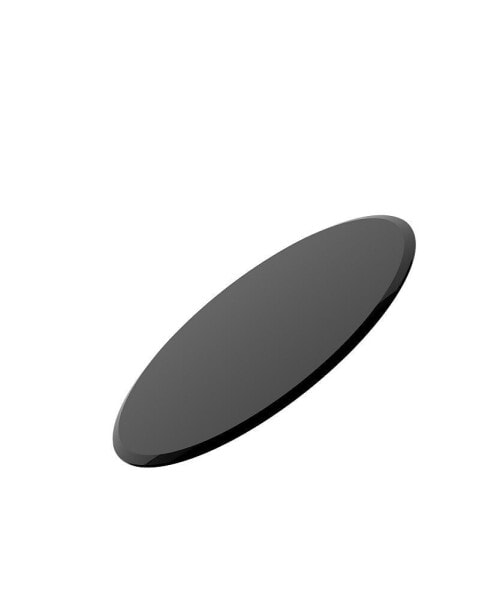 38.6" Inch Round Tempered Glass Table Top Black Glass 1/2" Inch Thick Beveled Polished Edge