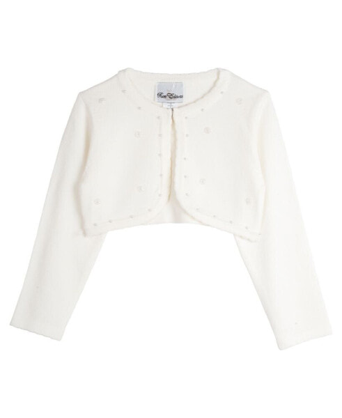 Toddler & Little Girls Imitation-Pearl Cardigan