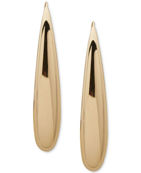 Gold-Tone Puffy Sculptural Threader Earrings