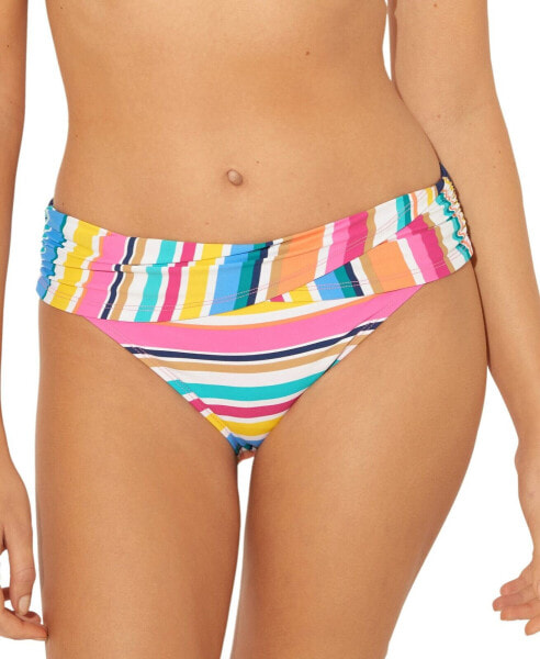 Bleu Rod Beattie Women Bikini Bottom Striped Sarong Hipster Pink Size 10 304349