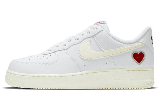 Nike Air Force 1 Low "Valentine's Day" 情人节 爱心 低帮 板鞋 男款 白红 / Кроссовки Nike Air Force DD7117-100