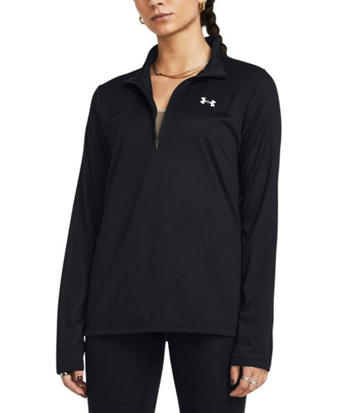 Women's Solid Tech Half-Zip Logo Top