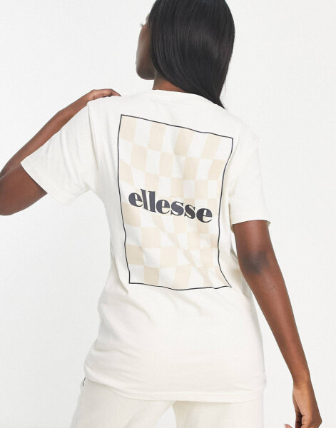 ellesse Taya back print t-shirt in off white