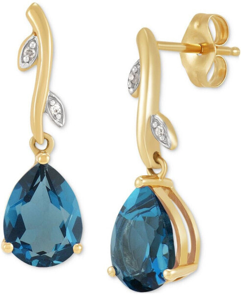 Amethyst (1-7/8 ct. t.w.) & Diamond Accent Vine Motif Drop Earrubgs in 14k Gold (Also in London Blue Topaz)