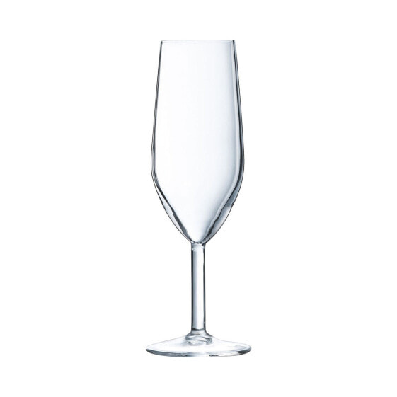 Set of cups Arcoroc Silhouette Champagne Transparent Glass 180 ml (6 Units)