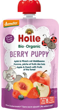 Quetschie Berry Puppy, Apfel & Pfirsich mit Waldbeeren ab 8 Monaten, 100 g