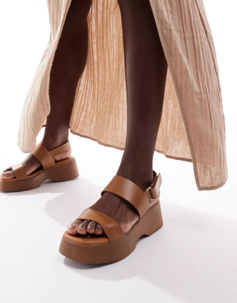 ALDO Thilda chunky slingback sandals in cognac