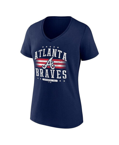 Women's Atlanta Braves Americana V-Neck T-Shirt