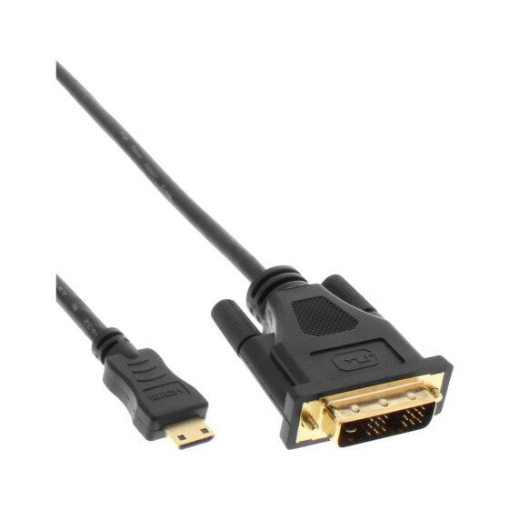 InLine Mini-HDMI to DVI cable - HDMI C male to DVI 18+1 male - gold plated - 3m