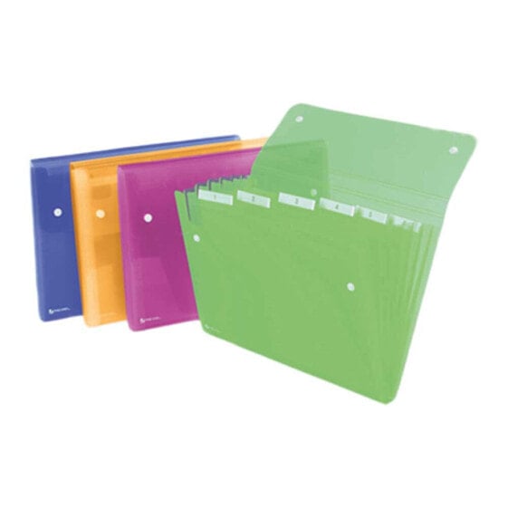 REXEL Assorted ICE A4 6 Separators Accordion Folder