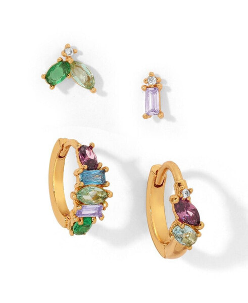 Crystal Multi-Color Flora and Fauna Stud Earring Set