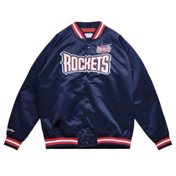 Mitchell & Ness Lightweight Satin Jacket Mens Blue Coats Jackets Outerwear STJKM