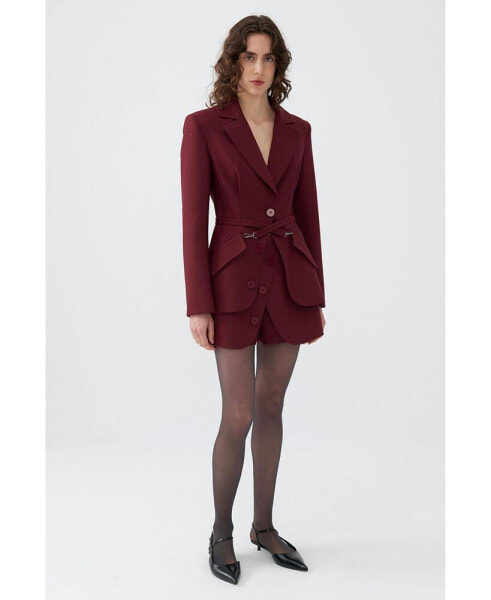 Women's Belted Blazer Jacket