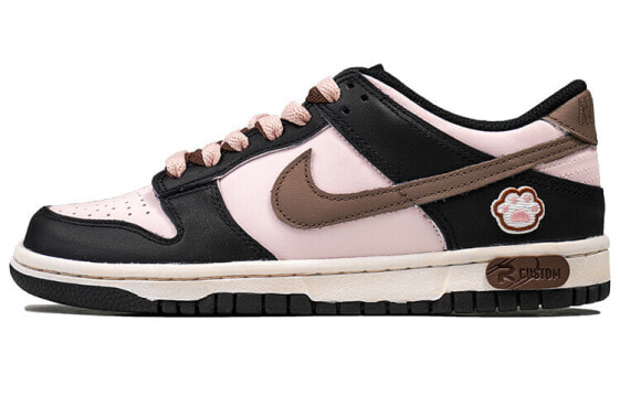Кеды Nike Dunk Low RISK 甜心猫爪 Удобные Кеды GS Черно-розово-коричневые