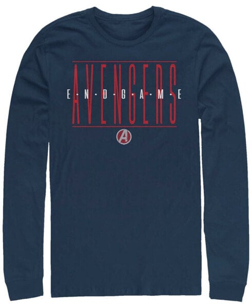 Marvel Men's Avengers Endgame Text Logo, Long Sleeve T-shirt