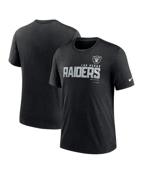 Men's Heather Black Las Vegas Raiders Team Tri-Blend T-shirt