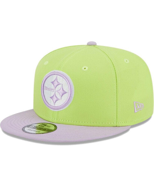 Men's Neon Green, Lavender Pittsburgh Steelers Two-Tone Color Pack 9FIFTY Snapback Hat