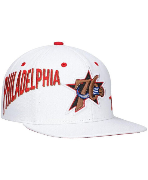 Men's x Lids White Philadelphia 76ers Hardwood Classics Reppin Retro Snapback Hat