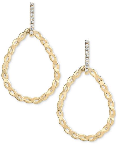 Diamond Pear-Shaped Drop Earrings (1/5 ct. t.w.) in 14k Gold-Plated Sterling Silver