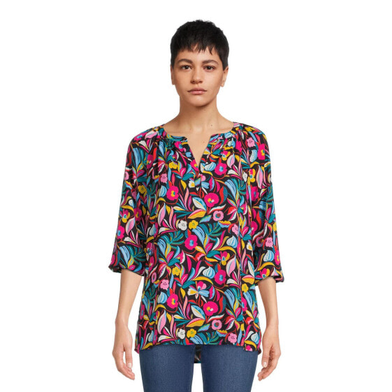 The Pioneer Woman Peasant Blouse With 3/4-Length Sleeves Women's M MultiColor