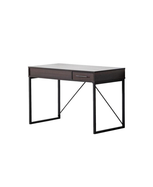 Juno Dark Brown Wood Lift Top Desk With Hidden Storage And Drawer