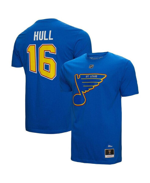 Men's Brett Hull Blue St. Louis Blues Name and Number T-shirt