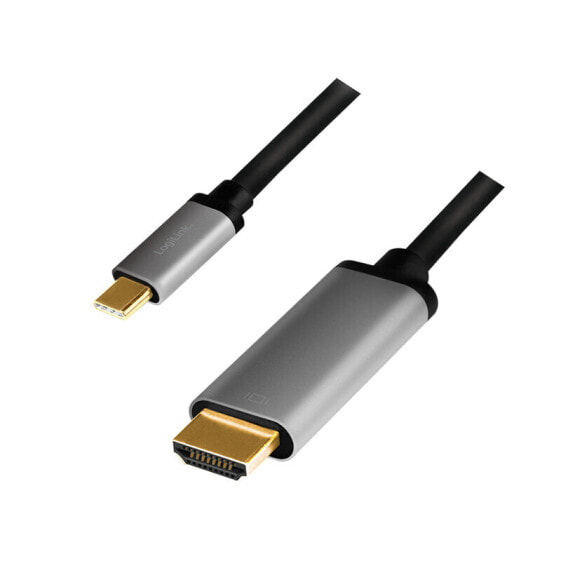 Разъем LogiLink CUA0101 - USB 3.2 Gen1 Type-C - HDMI-A - 1.8 м - Черный - Серый