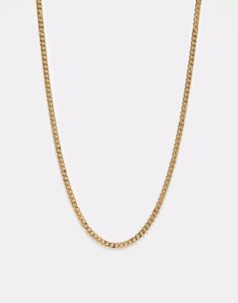 ASOS DESIGN waterproof stainless steel short slim 4mm chain necklace in gold tone