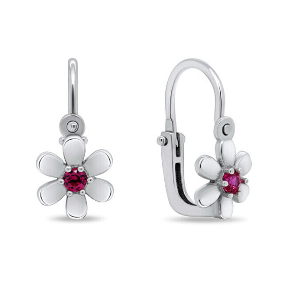 Design girl´s silver earrings Flowers EA194W