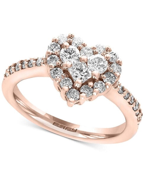 Classique by EFFY® Diamond Heart Ring (9/10 ct. t.w.) in 14k Rose Gold