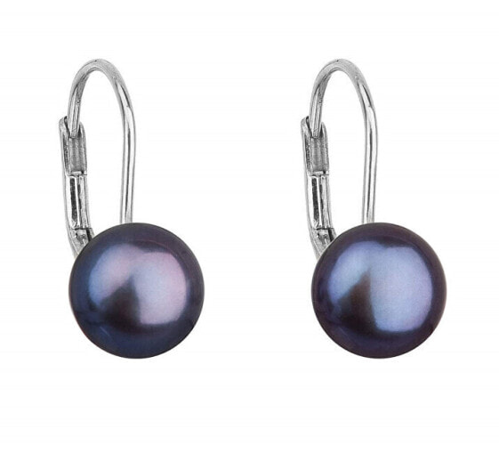 Pavona 821009.3 peacock drop earrings in white gold with genuine pearls