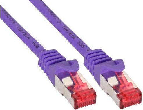 InLine Patch Cable S/FTP PiMF Cat.6 250MHz PVC copper purple 0.5m