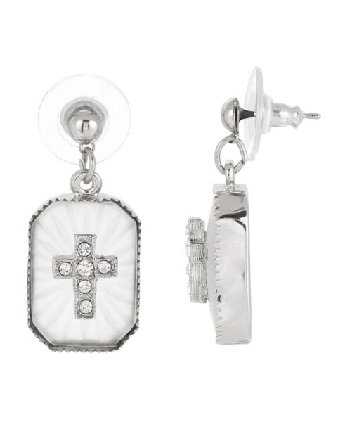 Серьги Symbols of Faith Frosted Crystal Cross
