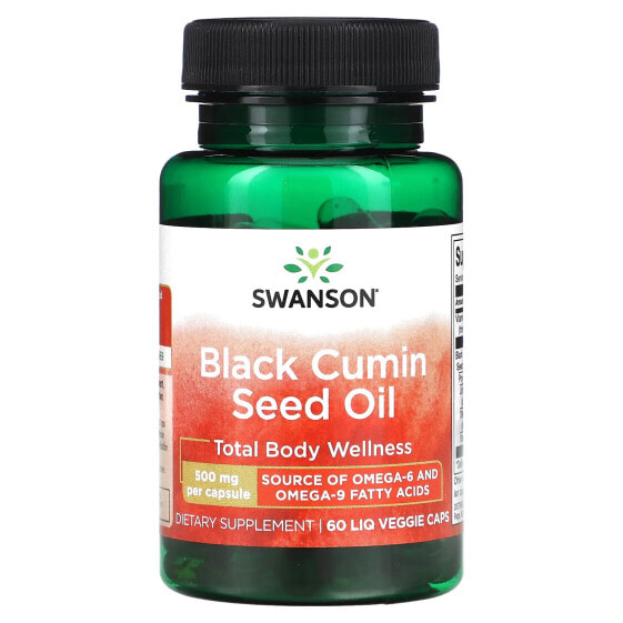 Масло черного тмина Swanson, 500 мг, 60 капсул растительные