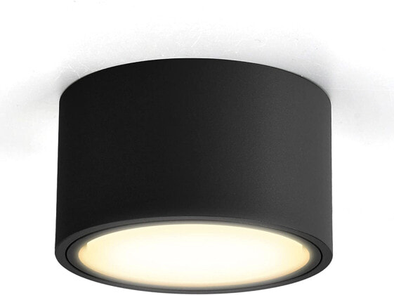Спот OPPER LED Накладной потолочный светильник Flat с LED GX53 230 В 6 Вт теплый белый 3000 K Диаметр 95 x 55 мм Черный Круглый [Класс энергии A+]