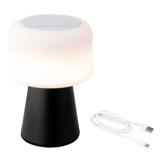 Декоративная светодиодная лампа с динамиком Bluetooth и беспроводным зарядным устройством Lumineo 894415 Чёрный 22,5 cm Rechargeable