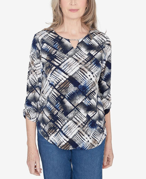 Classic Abstract Textured Patchwork Top