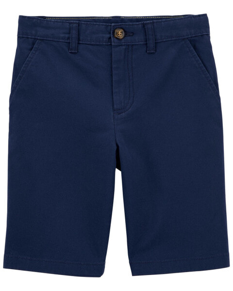 Kid Blue Flat-Front Shorts 5