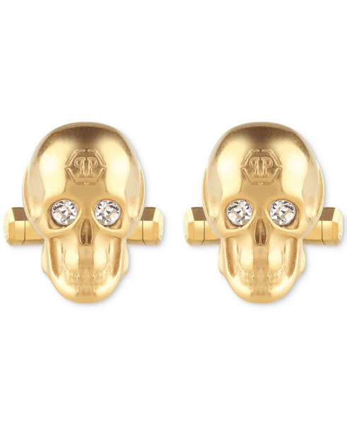 Gold-Tone IP Stainless Steel 3D $kull Cuff Links