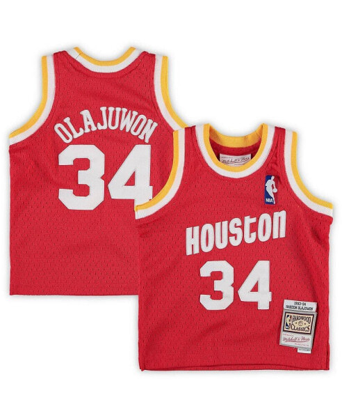 Boys and Girls Infant Hakeem Olajuwon Red Houston Rockets 1993/94 Hardwood Classics Retired Player Jersey
