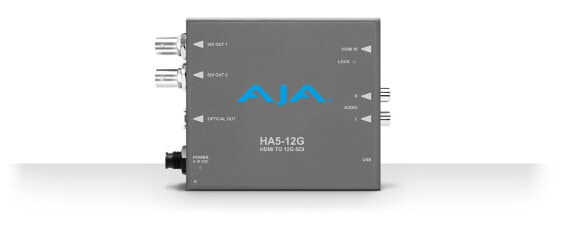 AJA HA5-12G - Active video converter - Grey - 4096 x 2160 - - - 720p,1080i,1080p,2160p - HDMI + RCA - BNC