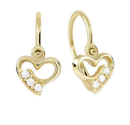 Children´s earrings Hearts made of yellow gold 239 001 00970