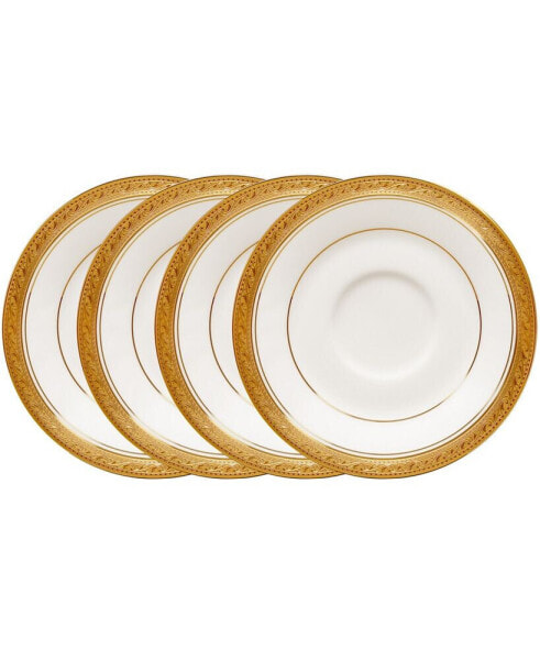 Crestwood Gold Set of 4 Saucers, Service For 4