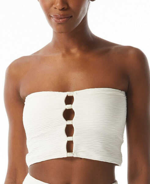 Women's Textured Bandeau Bikini Crop Top