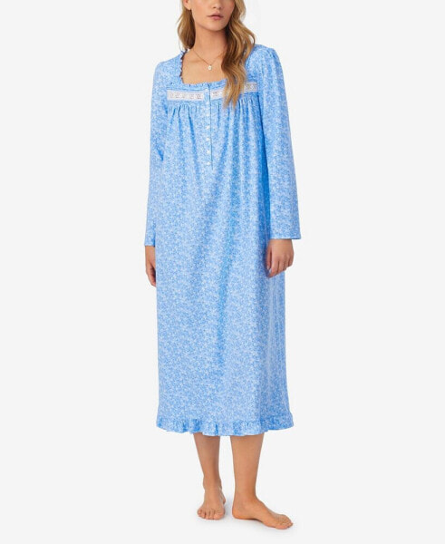 Women's Cotton Floral Lace-Trim Nightgown