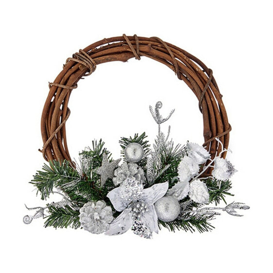 Advent wreathe 30,48 cm Silver Wood Brown Green Plastic