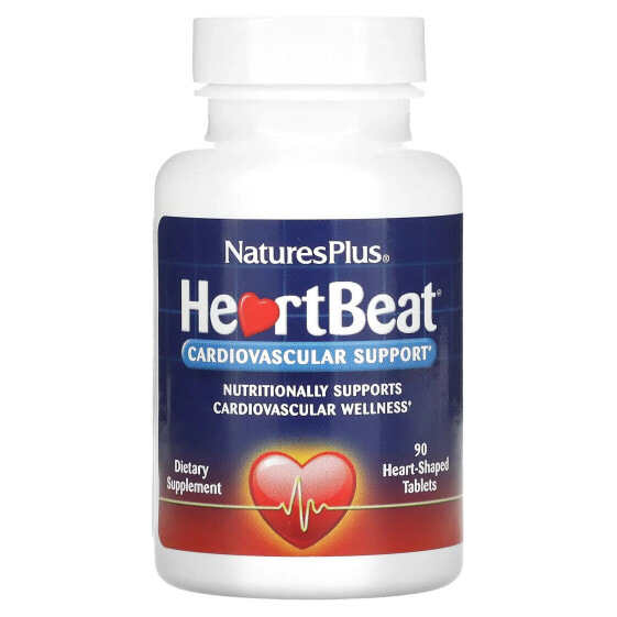 Витамины и БАДы для сердца и сосудов NaturesPlus HeartBeat, поддержка сердечно-сосудистой системы, 90 таблеток в форме сердца