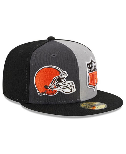 Men's Gray, Black Cleveland Browns 2023 Sideline 59FIFTY Fitted Hat